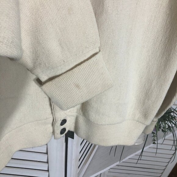 Vintage 80s 90s Cream Cardigan Made in USA Size Medium - Picture 9 of 9